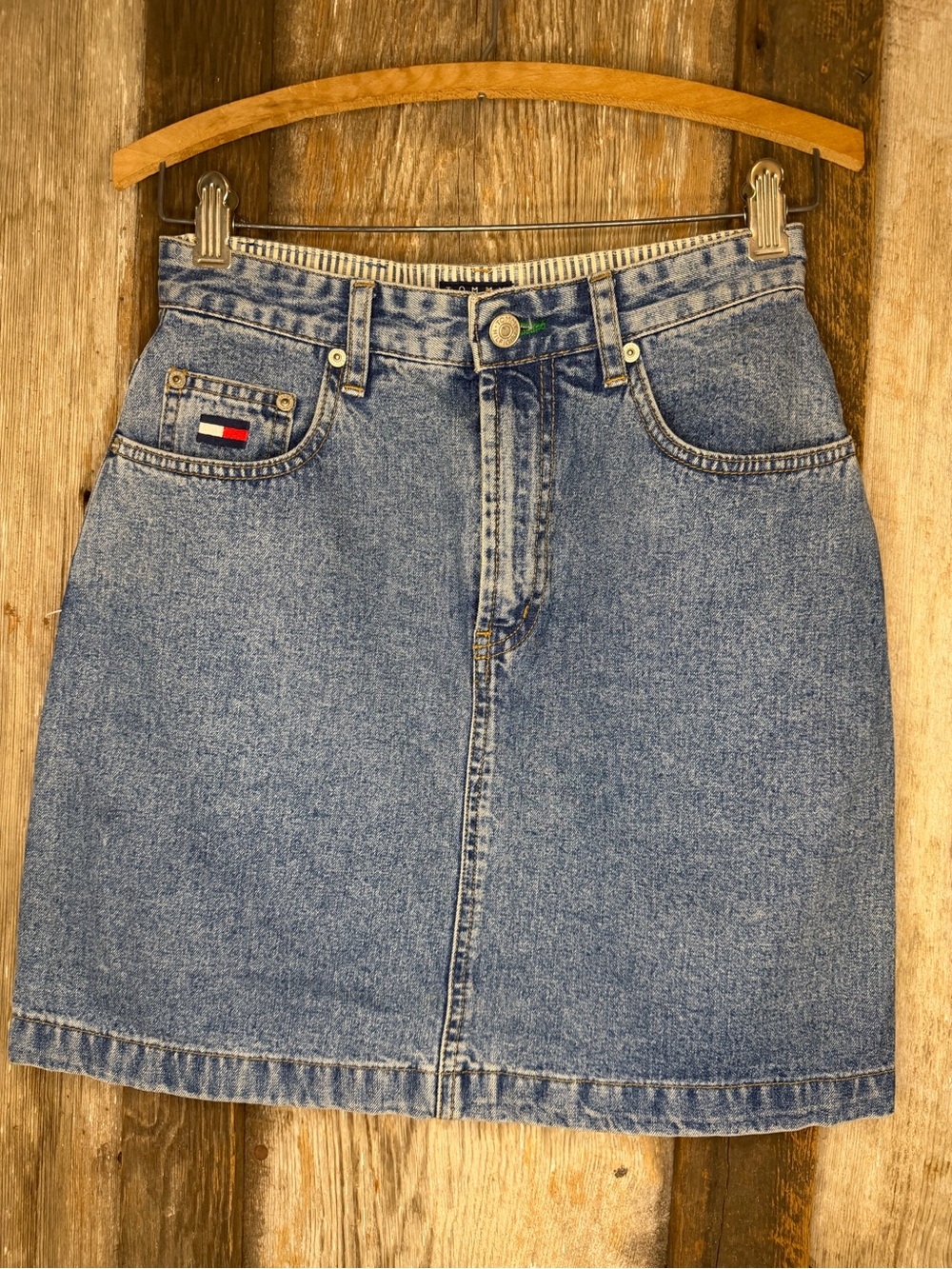 VTG 90s/Y2K Tommy Hilfiger 100% Cotton Denim Mini Skirt Size 4